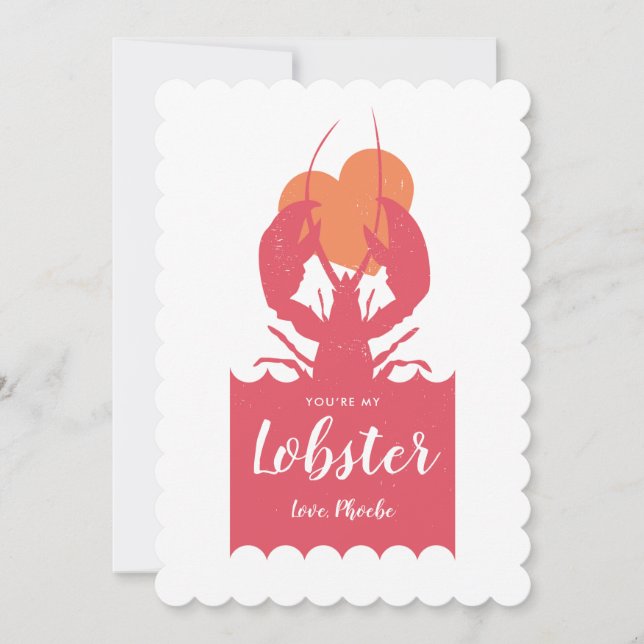 You’re My Lobster Valentine orange Invitation (Front)