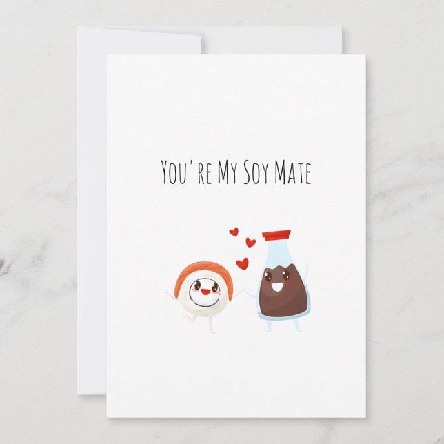 You’re my soul mate - Sushi Funny Food Pun card (Front)