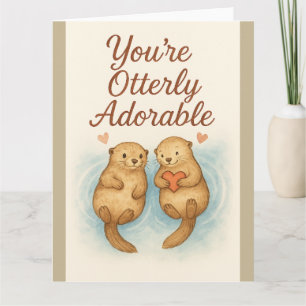 You’re Otterly Adorable – Cute Watercolor Otters Card