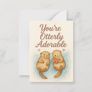 You’re Otterly Adorable – Cute Watercolor Otters Note Card