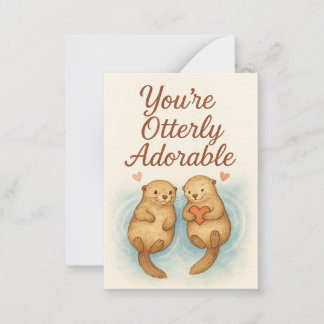 You’re Otterly Adorable – Cute Watercolor Otters Note Card