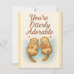 You’re Otterly Adorable – Cute Watercolor Otters Note Card