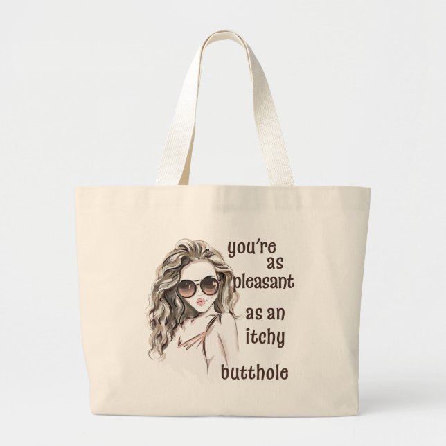 You’re Pleasant  Large Tote Bag (Front)