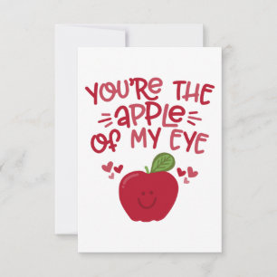You’re the Apple of My Eye   Cute Apple Pun Design Invitation