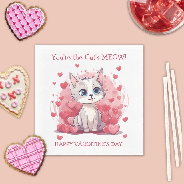 You’re the Cat’s Meow Valentine  Napkins (Creator Uploaded)