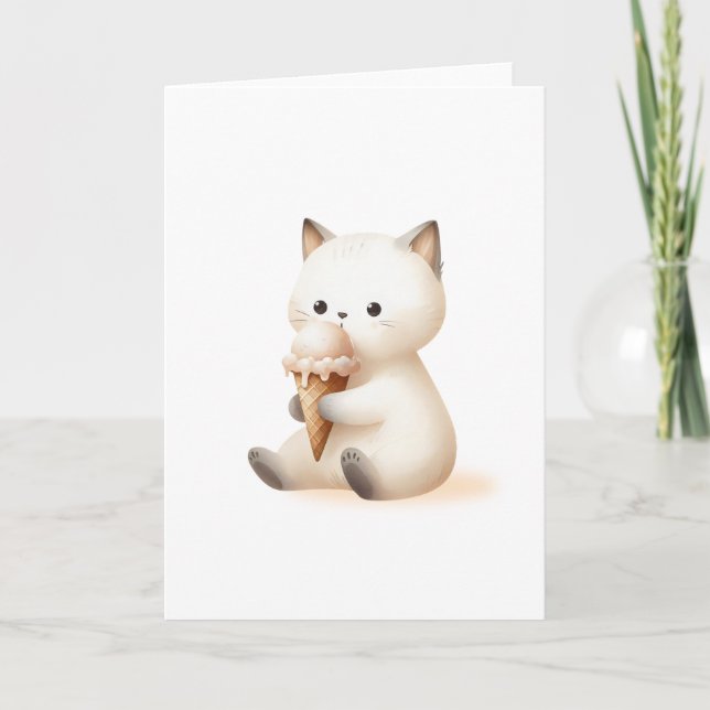 You’re the Sweetest Kitten with Ice Cream Cone Card (Front)