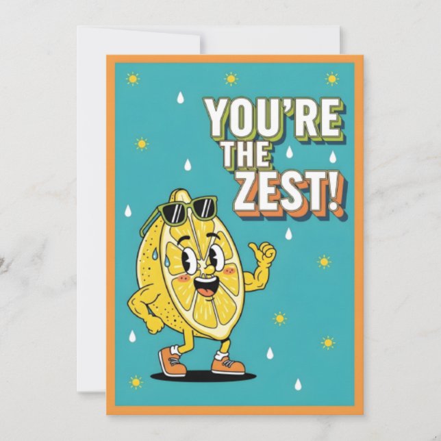 You’re the Zest funny lemon pun gift cute citrus Thank You Card (Front)