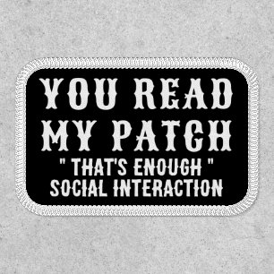 You Read My Patch Introvert Social Interaction