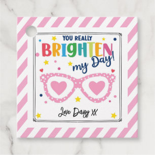 You Really Brighten My Day" Valentine Gift Tag
