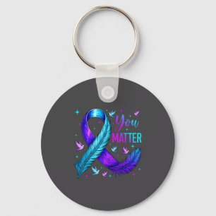 You Ribbon Bird Suicide Prevention Awareness  Keychain