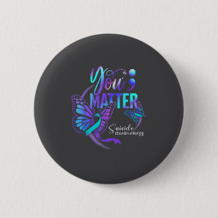 You Ribbon Butterfly Suicide Awareness Women Men Button