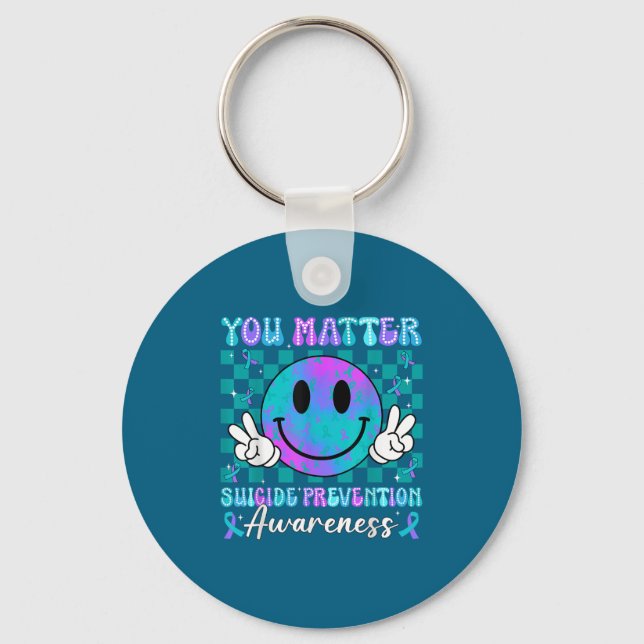 You Ribbon Suicide Prevention Awareness Women Men  Keychain (Front)