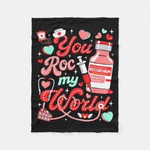 You Roc My World Nurse Valentine Day Er Ed Icu Nic Fleece Blanket