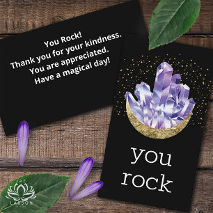 You Rock Amethyst Crystals Appreciation Thank you  Business Card