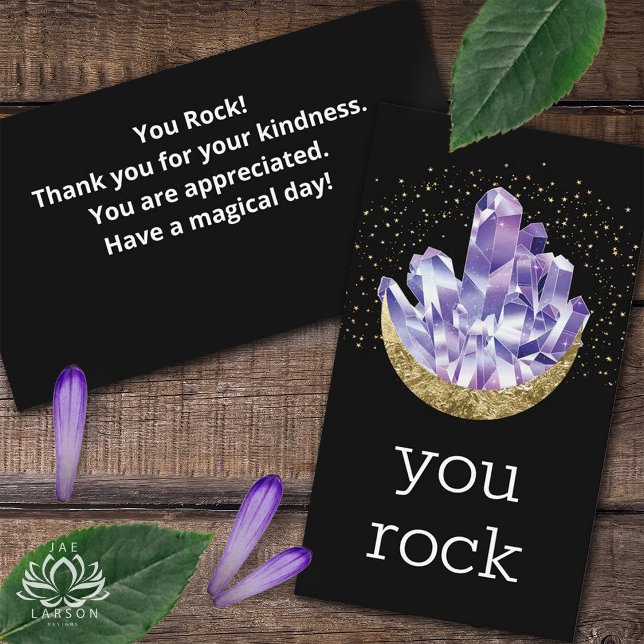 You Rock Amethyst Crystals Appreciation Thank you  Business Card (Creator Uploaded)