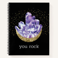 You Rock Amethyst Crystals Mystical Watercolor Not Notebook