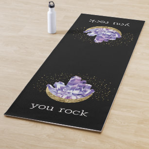 You Rock Amethyst Crystals Mystical Watercolor Yoga Mat