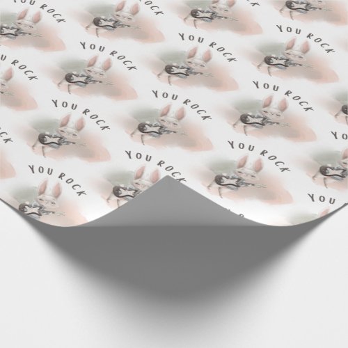 You Rock Bunny Guitar Wrapping Paper 