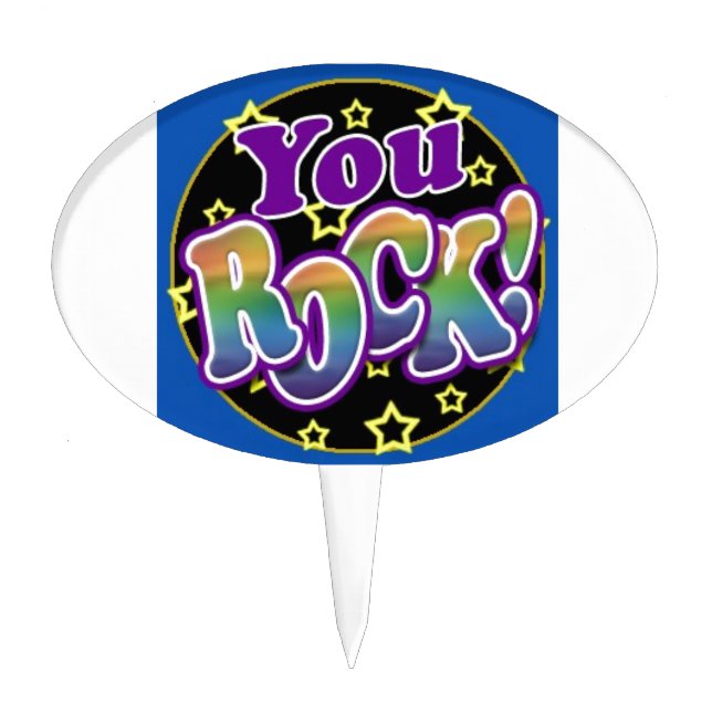 You Rock! Cake Topper (Front)