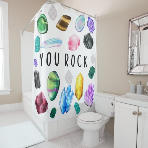 You Rock Crystal Shower Curtain