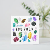 You Rock Crystal Thank You Cards  (Standing Front)