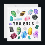 You Rock Crystal Thank You Cards<br><div class="desc">Show your gratitude with this lovely crystal "you rock" thank you cards! Personalize the back with your own special message! Matching stickers,  tissue paper,  and wrapping paper available!</div>