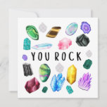 You Rock Crystal Thank You Cards<br><div class="desc">Show your gratitude with this lovely crystal "you rock" thank you cards! Personalize the back with your own special message! Matching stickers,  tissue paper,  and wrapping paper available!</div>