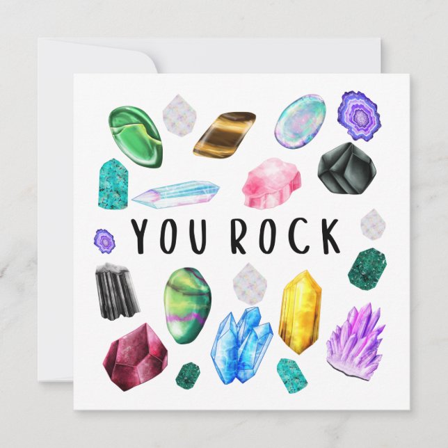 You Rock Crystal Thank You Cards  (Front)