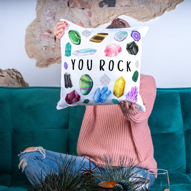 You Rock Crystal Throw Pillow (Creator Uploaded)