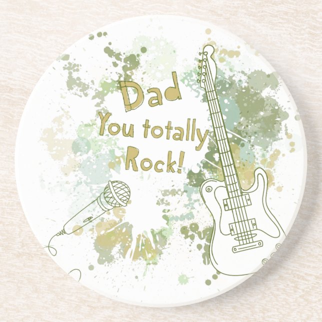 You Rock, Dad Drink Coaster (Front)