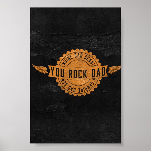You Rock Dad Orange Black Emblem Poster (Front)