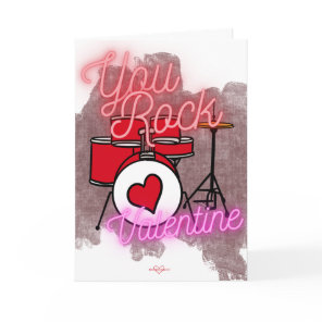 You Rock Drum Set Valentine's Day Card