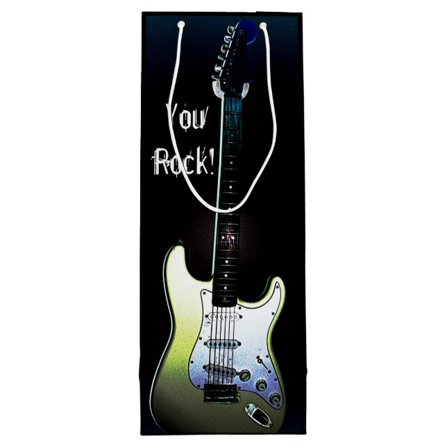 You Rock!, Electric Guitar Wine Gift Bag (Back)