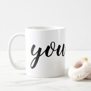 'You Rock' Encouraging Minimalist White & Black Coffee Mug