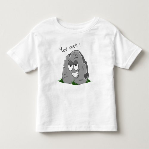 You Rock Funny Gray Cartoon Stone Toddler T_shirt
