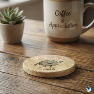 You Rock Funny Pun Employee Appreciation Thank You Coaster Set