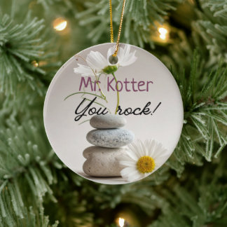 You Rock! Geology Science Teacher Christmas Gift Ceramic Ornament