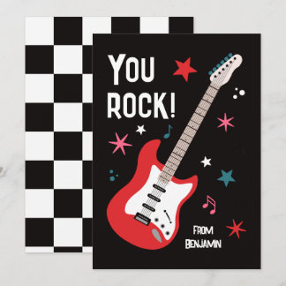 You rock guitar classroom valentine's day card