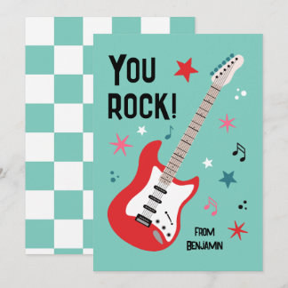 You rock guitar classroom valentine's day card