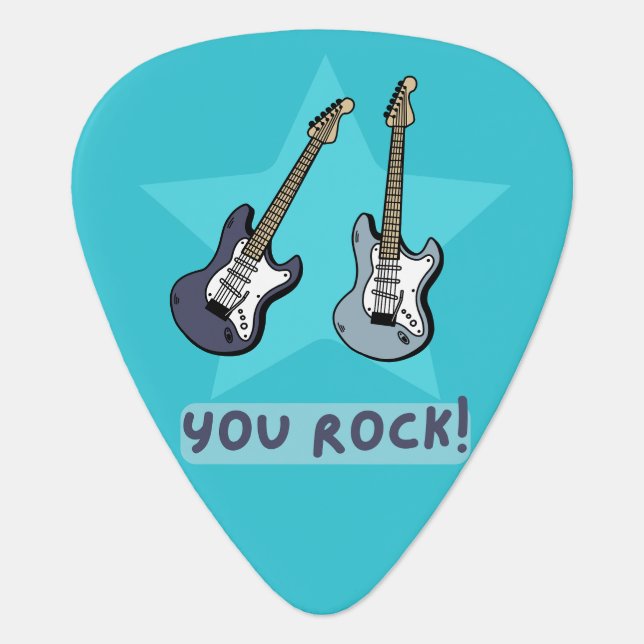 'You rock!' guitar pick (Front)