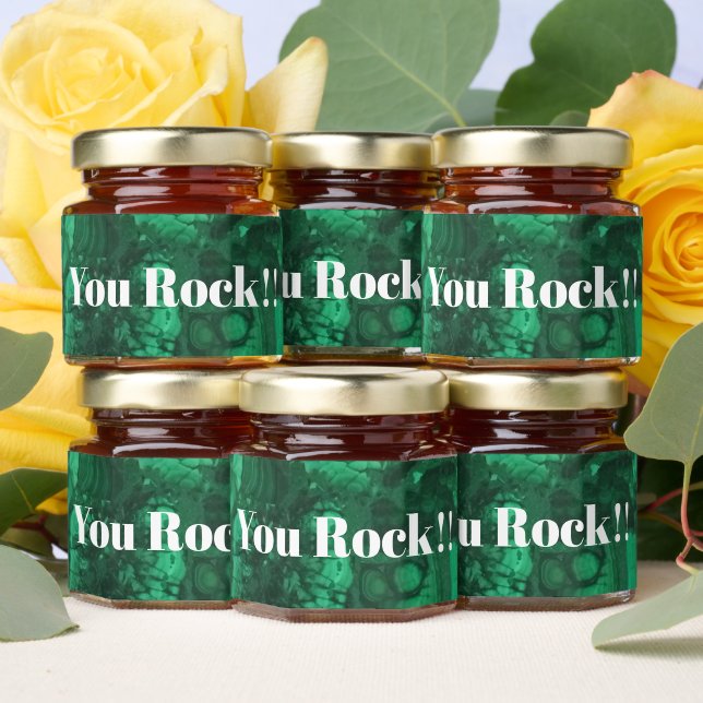 You Rock Guitarist Green Gemstone Marbled Music Honey Jar Favors (Insitu)