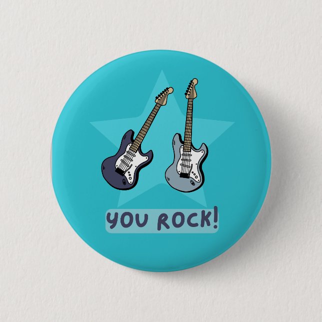 'You rock!' guitars badge Button (Front)