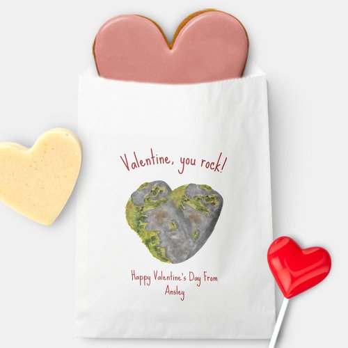 You Rock Heart Kids Classroom Valentine  Favor Bag
