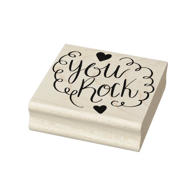 You Rock Hearts Rubber Stamp (Stamp)