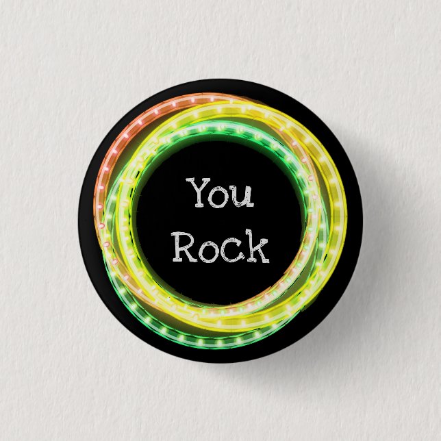 You Rock Hula Hoop Lights Button (Front)