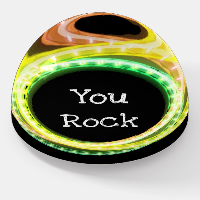 You Rock Hula Hoop Lights Paperweight (Angled)