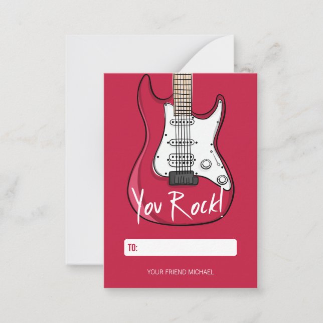 You Rock Kids Classroom Valentine Card, 100pk Note Card (Front)