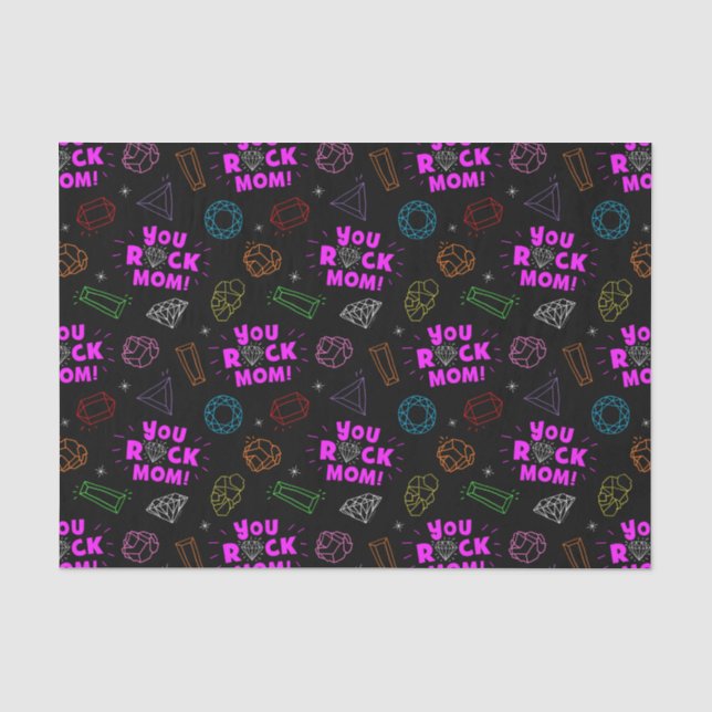 You Rock Mom Gemstone Pattern Tissue Paper (Front)