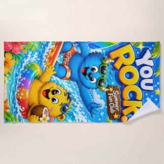 You Rock Monster Friends Tropical Beach Adventure Towel
