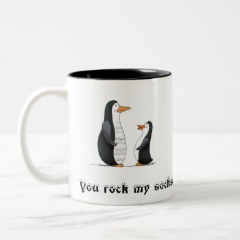 You Rock My Socks! Two-tone Coffee Mug by aftermyart at Zazzle
